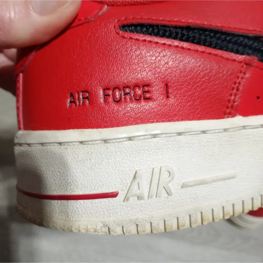 Nike Air Force 1 '07 Low Top Red & Black Sneakers Youth Size Y7